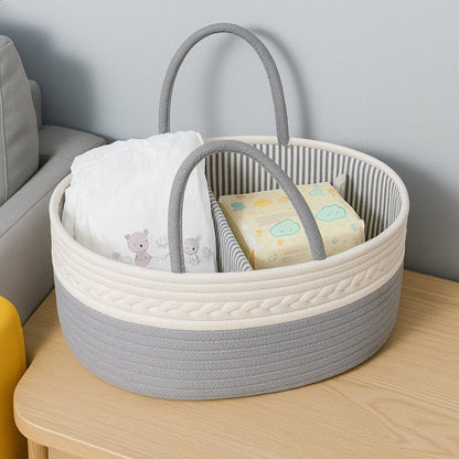 Panier à Couches Tressé – Organisation Élégante pour les Essentiels de Bébé